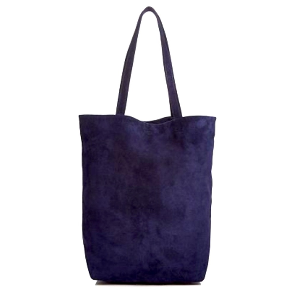 BAGGU blue suede tote
